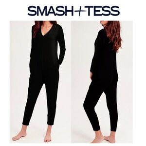 Smash + Tess Henley Black Romper
